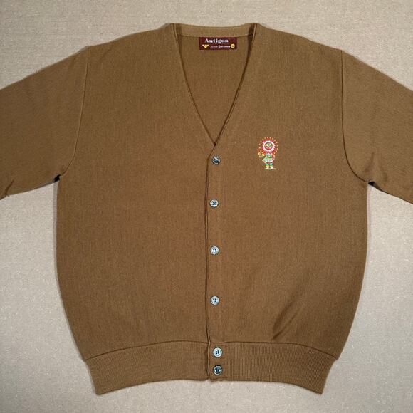 Vintage Southwest Native American Cardigan Sweater Brown Orlon Knit USA 90s - Picture 2 of 7